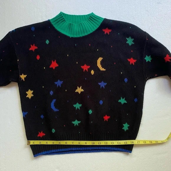 VTG Colorful Moon and Stars Sweater - Picture 6 of 7